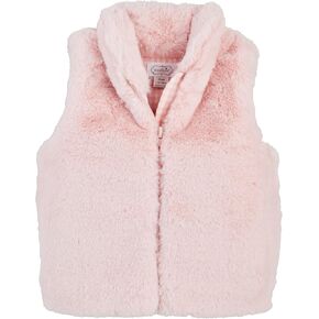 Mud Pie Girls Children Faux Fur Zip Vest-Pink