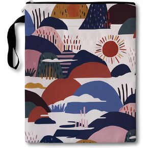Desert Sunset Book Club Gifts Bag, Book Sleeves with Zipper, 11x9 Inch Washable Book Covers for Paperbacks, Book Cover Bag Gifts for Women Teacher Reader Bookish Bibliophile, A004
