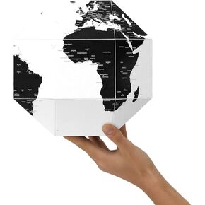 DearWorld، The Pinnable Globe مع 50 دبوسًا، خريطة ثلاثية الأبعاد لديكور المنزل والأعمال والمكتب، ورق سميك عالي الجودة، يتم تجميعه في ثوانٍ، هدية مثالية للمسافرين (العالم بأسماء المدن الصغيرة)