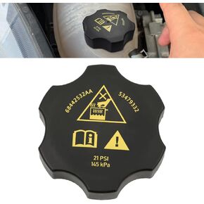 Car Radiator Coolant Reservoir Cap, Auto Radiator Coolant Reservoir Cover Replacement, Compatible with Ram 2013-2021, Durango 2016-2021, 68442532AA 68249136AA 53479332 Car Accessories