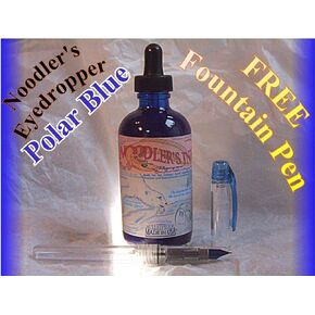 Noodler's Ink Refills Polar Blue 4.5oz w/ Free Fountain Pen Bottled Ink