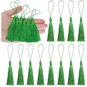 BEL AVENIR 20pcs 5inch Bookmark Tassels Silky Floss Carft Tassel Keychain Tassel with 2.5inch Cord Loop Earring Jewelry Making,Souvenir,DIY Accessory