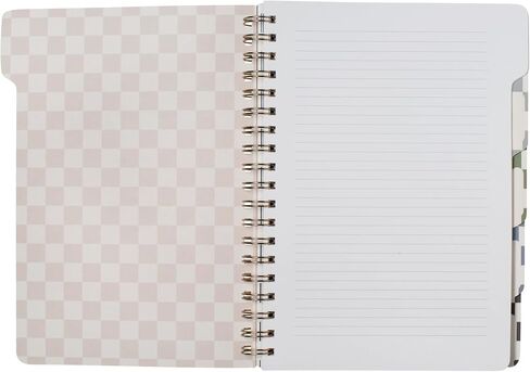 Fringe Studio Large Tab Notebook,Neutral Checks, Flexible Paperback Cover, 5 Subject/Die-Cut Dividers, 7.25" X 10", 180 Lined Pages, Multicolor (343PA002FSC) in Saudi Arabia