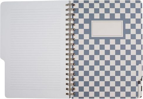 Fringe Studio Large Tab Notebook,Neutral Checks, Flexible Paperback Cover, 5 Subject/Die-Cut Dividers, 7.25" X 10", 180 Lined Pages, Multicolor (343PA002FSC) in Saudi Arabia
