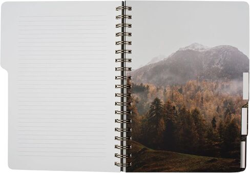 Fringe Studio Large Tab Notebook,Neutral Checks, Flexible Paperback Cover, 5 Subject/Die-Cut Dividers, 7.25" X 10", 180 Lined Pages, Multicolor (343PA002FSC) in Saudi Arabia