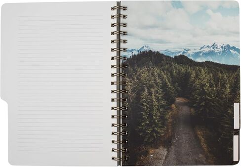 Fringe Studio Large Tab Notebook,Neutral Checks, Flexible Paperback Cover, 5 Subject/Die-Cut Dividers, 7.25" X 10", 180 Lined Pages, Multicolor (343PA002FSC) in Saudi Arabia