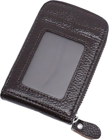 INNOLIFE Slim Wallet for Men Women, Credit Card Wallet Zipper Card Cases Holder Mini Leather Wallet Credit Card Holder Purse (Coffee) in Saudi Arabia