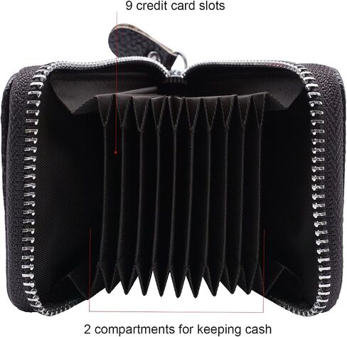 INNOLIFE Slim Wallet for Men Women, Credit Card Wallet Zipper Card Cases Holder Mini Leather Wallet Credit Card Holder Purse (Coffee) in Saudi Arabia