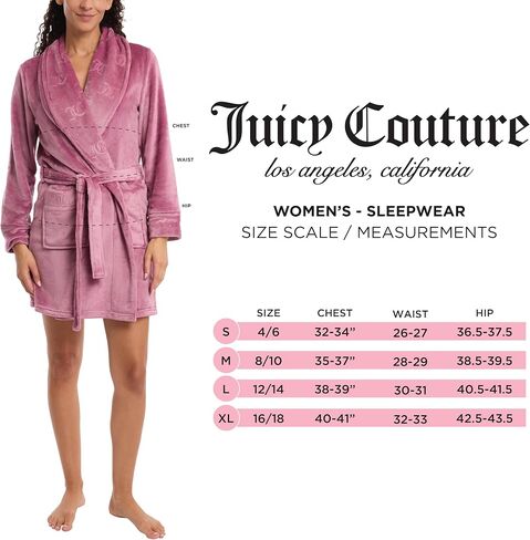 رداء Juicy Couture للسيدات فائق النعومة من القطيفة بياقة شال (الولايات المتحدة، ألفا، صغير، متوسط، عادي، عادي، أرجواني مثلج) in Saudi Arabia