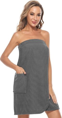 Knuffnee Women's Bath Wrap Towel Shower Spa Body Wrap Adjustable Closure Bathrobe in Kuwait