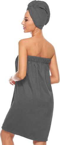 Knuffnee Women's Bath Wrap Towel Shower Spa Body Wrap Adjustable Closure Bathrobe in Kuwait
