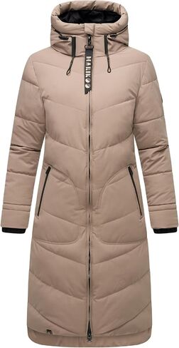 Marikoo Women's Long Quilted Jacket for Winter | Puffy Winter Coat in Knee-Length | Ladies’ Coats with Hoods | Benikoo XS-5XL in Saudi Arabia