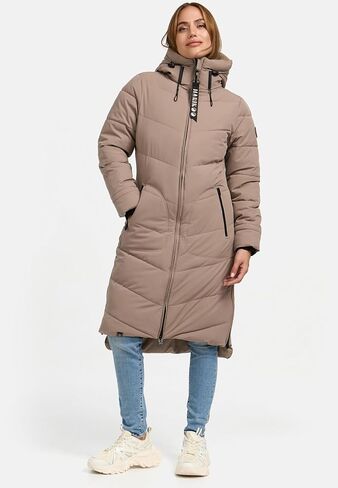 Marikoo Women's Long Quilted Jacket for Winter | Puffy Winter Coat in Knee-Length | Ladies’ Coats with Hoods | Benikoo XS-5XL in Saudi Arabia