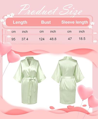 12 Pcs Short Kimono Robes for Women Silky Bride Bridesmaid Robe Satin Lightweight Bathrobe for Wedding Party in Kuwait