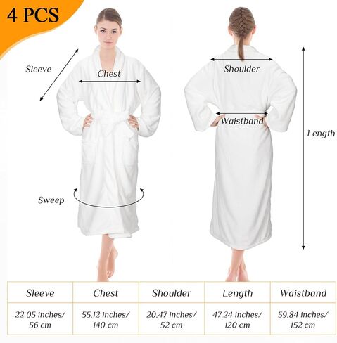 Tigeen 4 Pcs Women Spa Robe Bath Robe Long Soft Waffle Spa Bathrobes with Belt for Guests Bridesmaid Team Weddings Salon Hotel Bachelorette Party Birthdays in Saudi Arabia