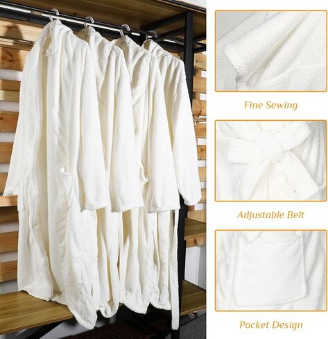 Tigeen 4 Pcs Women Spa Robe Bath Robe Long Soft Waffle Spa Bathrobes with Belt for Guests Bridesmaid Team Weddings Salon Hotel Bachelorette Party Birthdays in Saudi Arabia