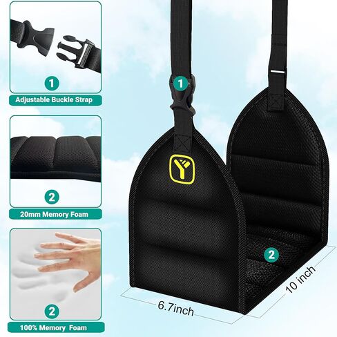 Airplane Travel Foot Rest Plane Leg Rest (Memory Foam) Flight Accessories for Feet Foot and Heel Hammock in Kuwait