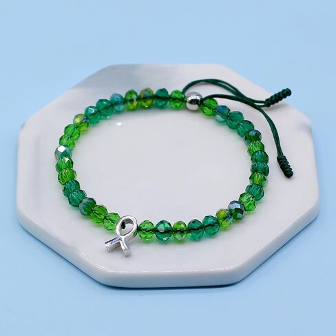 LAMIBEE Bracelet For A Cause, Crystal Bead Bracelet, Awareness Ribbon Bangle Bracelets, Wristbands for Awareness, Protection Surfer String Bracelet for Men, Women in Kuwait
