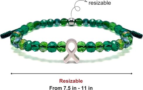 LAMIBEE Bracelet For A Cause, Crystal Bead Bracelet, Awareness Ribbon Bangle Bracelets, Wristbands for Awareness, Protection Surfer String Bracelet for Men, Women in Kuwait
