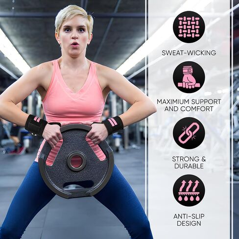 Weight Lifting Wrist Wraps – 18" Cotton Wrist Support with Thumb Loop – Gym Straps for Workout Powerlifting Weightlifting Fitness Strength Training, Stiff Wrist Straps in Saudi Arabia