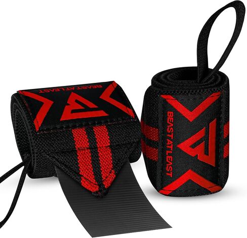 Weight Lifting Wrist Wraps – 18" Cotton Wrist Support with Thumb Loop – Gym Straps for Workout Powerlifting Weightlifting Fitness Strength Training, Stiff Wrist Straps in Saudi Arabia