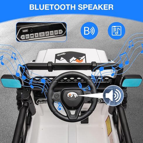 Ride On Truck Car for Kids, 12V Electric Ride On Car with Remote Control, Spring Suspension, Led Lights, Bluetooth, Music & Horn, 3 Speeds in Kuwait