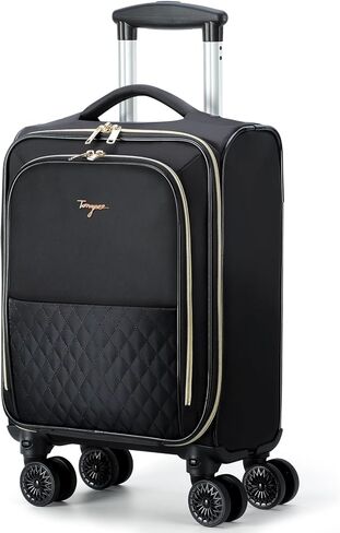 18.5-Inch Carry On Luggage with Removable Wheels, Converts to Under Seat Personal Item, Fits Airline Sizers, 15.6" Compartment, Softside Suitcase, Black in Kuwait