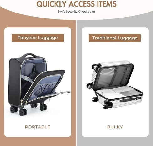 18.5-Inch Carry On Luggage with Removable Wheels, Converts to Under Seat Personal Item, Fits Airline Sizers, 15.6" Compartment, Softside Suitcase, Black in Kuwait