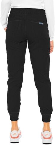Med Couture Women's Scrub Set with V- Neck Scrub Top MC7448 and 2-Way Stretch Pants 7710, Black - L Top/L Petite Pant in Saudi Arabia