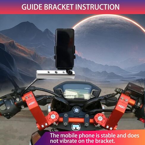 Generic Handlebar Extender for Motorcycles with Smartphone Holder, Blue, 360 Rotation, 100mm Bar Length, 22mm Diameter, Suitable for Honda, Kawasaki, BMW, Yamaha, Suzuki, Scooters in Saudi Arabia
