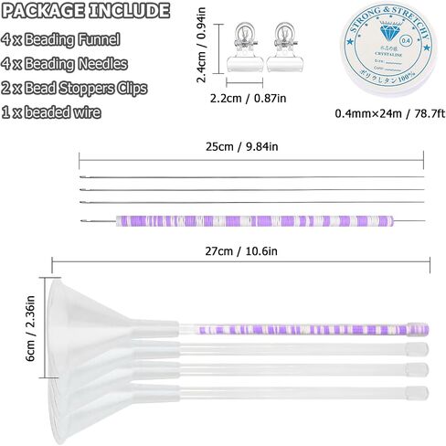 4 Pack Beading Funnel - Clay Beads Bracelet Making Kit, Beading Needles Bracelet Making Kit for Jewelry Making, Jewelry Making kit with Beading Funnel Can Replace Clay Bead Spinner in Saudi Arabia