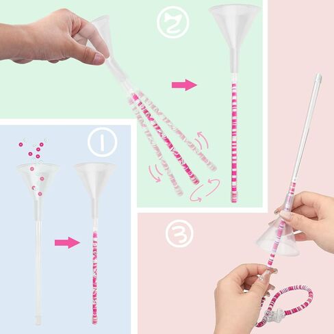 4 Pack Beading Funnel - Clay Beads Bracelet Making Kit, Beading Needles Bracelet Making Kit for Jewelry Making, Jewelry Making kit with Beading Funnel Can Replace Clay Bead Spinner in Saudi Arabia