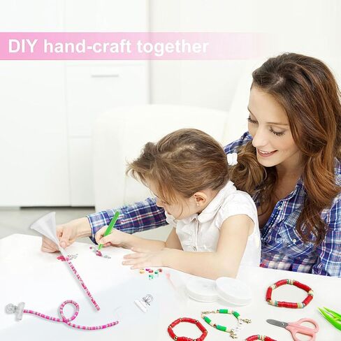4 Pack Beading Funnel - Clay Beads Bracelet Making Kit, Beading Needles Bracelet Making Kit for Jewelry Making, Jewelry Making kit with Beading Funnel Can Replace Clay Bead Spinner in Saudi Arabia
