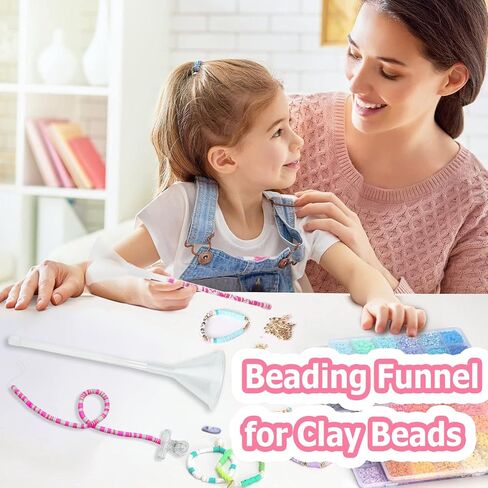 4 Pack Beading Funnel - Clay Beads Bracelet Making Kit, Beading Needles Bracelet Making Kit for Jewelry Making, Jewelry Making kit with Beading Funnel Can Replace Clay Bead Spinner in Saudi Arabia