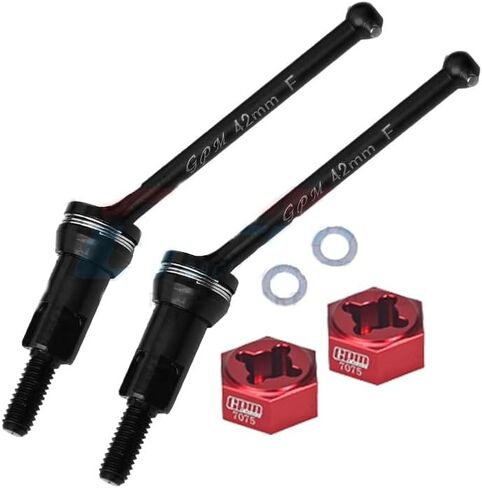 Palumma Front Drive Shaft for ARRMA 1/14 Mojave GROM Medium Carbon Alloy Steel, 7075 Wheel Hex for ARRMA 1/14 Mojave GROM MEGA 380, Upgrade Accessories (Red) in Saudi Arabia