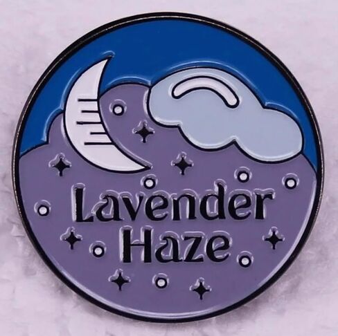 Lavender Haze Moon Stars Cloud Taylor Night Sky Song Pop Music Star Singer 1.2" Enamel Pin Badge in Saudi Arabia