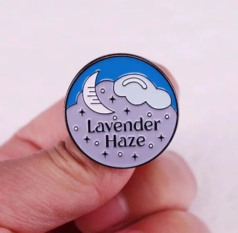 Lavender Haze Moon Stars Cloud Taylor Night Sky Song Pop Music Star Singer 1.2" Enamel Pin Badge in Saudi Arabia