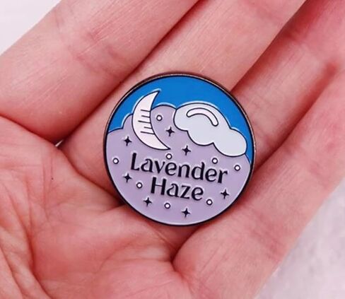 Lavender Haze Moon Stars Cloud Taylor Night Sky Song Pop Music Star Singer 1.2" Enamel Pin Badge in Saudi Arabia