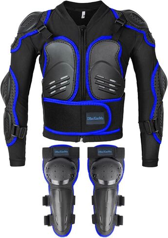 Kids Motorcycle Jacket Armor Suit-Dirt Bike Gear for Children,Back Chest Knee Protection for Cycling SkateBoard Skiing in Saudi Arabia
