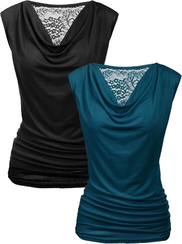 Zeagoo Womens Tank Tops 2 Pack Trendy Going Out Tops Sleeveless Shirts Ruched Business Casual Basic Tunic Tops Outfits in Kuwait