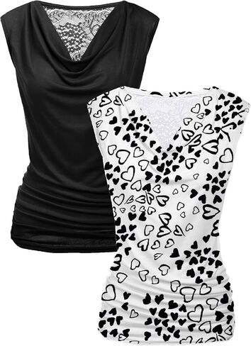 Zeagoo Womens Tank Tops 2 Pack Trendy Going Out Tops Sleeveless Shirts Ruched Business Casual Basic Tunic Tops Outfits in Kuwait