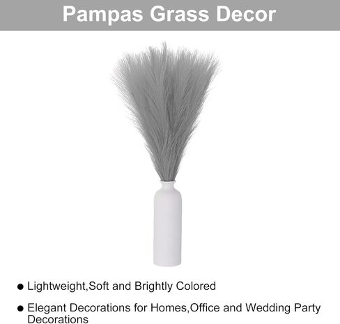 MECCANIXITY 10 Pcs Faux Pampas Grass, 18 Inch Fluffy Pampas Grass Decor Flower Arrangement for Home Wedding Decorations, Grass Green in Saudi Arabia