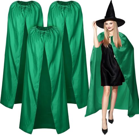 Hercicy 3 عبوات من قبعات الساحرات الخضراء للهالوين للكبار الساحرات عباءات الهالوين مصاصي الدماء للنساء والرجال الهالوين التنكرية لتزيين حفلات الكرنفال in Kuwait