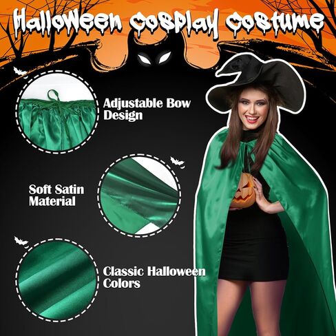 Hercicy 3 عبوات من قبعات الساحرات الخضراء للهالوين للكبار الساحرات عباءات الهالوين مصاصي الدماء للنساء والرجال الهالوين التنكرية لتزيين حفلات الكرنفال in Kuwait