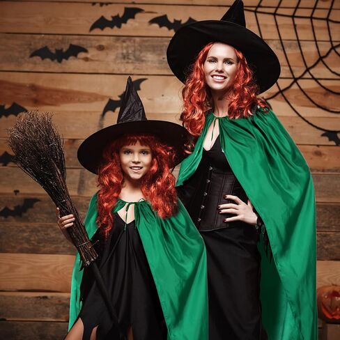 Hercicy 3 عبوات من قبعات الساحرات الخضراء للهالوين للكبار الساحرات عباءات الهالوين مصاصي الدماء للنساء والرجال الهالوين التنكرية لتزيين حفلات الكرنفال in Kuwait