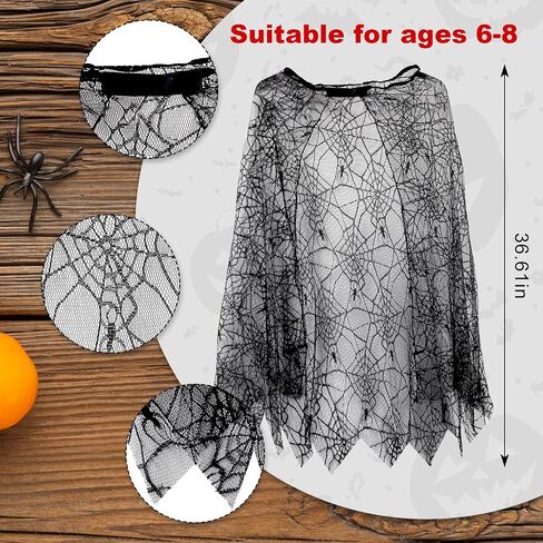 Halloween Spiderweb Cape for Halloween Cosplay Birthday Party Decoration Spider Web Cape for Women Unisex Adult Masquerade in Saudi Arabia