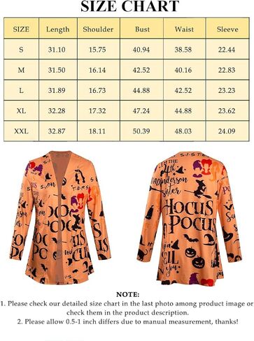 FASHGL Halloween Cardigan for Women Pumpkin Face Print Tunic Shirt Spooky Season Lightweight Long Sleeve Cardigans in Saudi Arabia