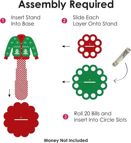 Big Dot of Happiness Ugly Sweater - DIY Holiday and Christmas Party Money Holder Gift - Cash Cake in Kuwait