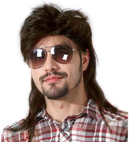 Mullet Wig 80s Men Wig,Punk Rocker Hair Party Daily Halloween Costumes Long Wigs in Saudi Arabia