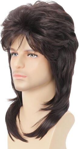 Mullet Wig 80s Men Wig,Punk Rocker Hair Party Daily Halloween Costumes Long Wigs in Saudi Arabia